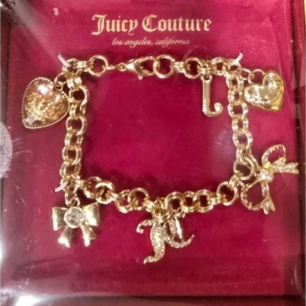 Juicy Couture‎ JC, Bow, & Heart Charm Bracelet